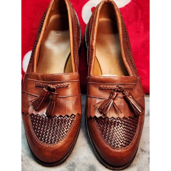 Allen Edmonds Cody Tassel Loafers Men’s 11D Brown Woven Leather Made USA... main image 8